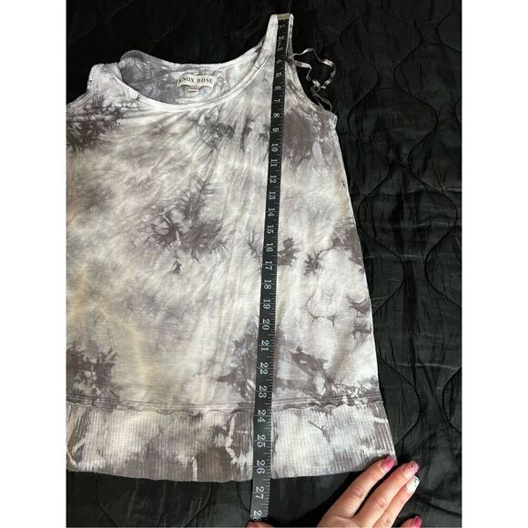 Knox Rose Tank Top Womens Small Grey Tie Dye Long Line Soft Relaxed Casual - Picture 7 of 8